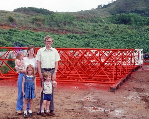 The Rittenhouses and three of their children on Guam in 1981.