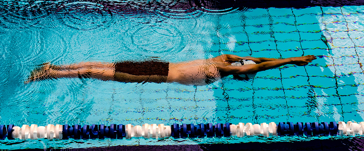 Athletic Swimmer in Pool