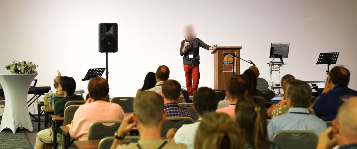 Jakov Chazan of Media to Movements addressed attendees at TWR's 2022 National Partners Conference for Europe and CAMENA (Central Asia, Middle East, North Africa).